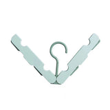 Clothes Hanger Rack Anti Slip Multifunctional Foldable Travel Hanger with Clips for Home Dorm Light Green