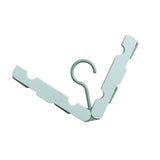 Clothes Hanger Rack Anti Slip Multifunctional Foldable Travel Hanger with Clips for Home Dorm Light Green - Front View