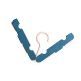 Clothes Hanger Rack Anti Slip Multifunctional Foldable Travel Hanger with Clips for Home Dorm Dark Blue - Side View