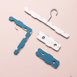 Clothes Hanger Rack Anti Slip Multifunctional Foldable Travel Hanger with Clips for Home Dorm Dark Blue