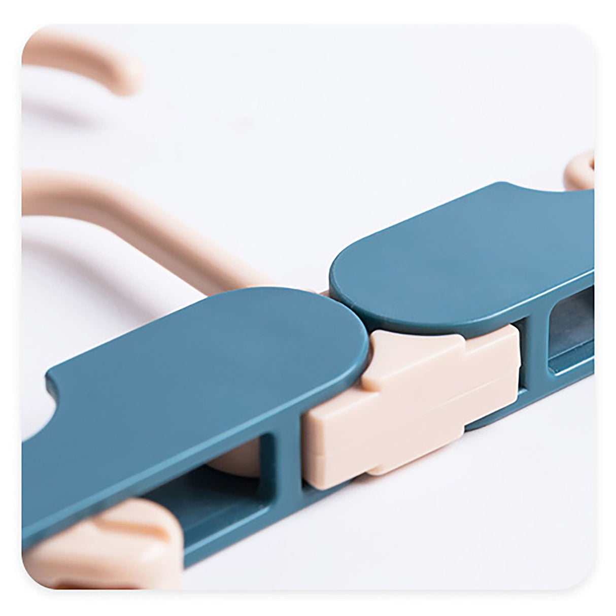 Clothes Hanger Rack Anti Slip Multifunctional Foldable Travel Hanger with Clips for Home Dorm Dark Blue