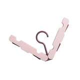 Clothes Hanger Rack Anti Slip Multifunctional Foldable Travel Hanger with Clips for Home Dorm Pink