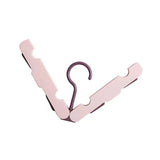 Clothes Hanger Rack Anti Slip Multifunctional Foldable Travel Hanger with Clips for Home Dorm Pink - Side View