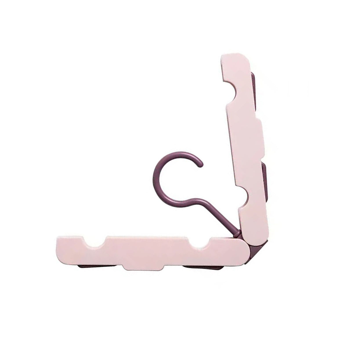 Clothes Hanger Rack Anti Slip Multifunctional Foldable Travel Hanger with Clips for Home Dorm Pink