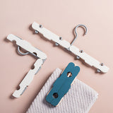 Clothes Hanger Rack Anti Slip Multifunctional Foldable Travel Hanger with Clips for Home Dorm Pink
