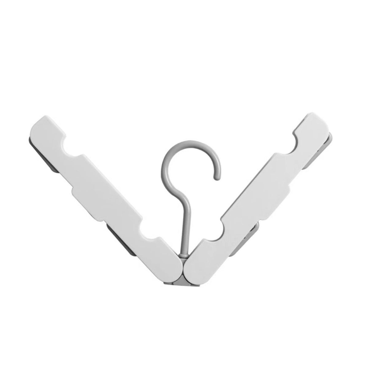 Clothes Hanger Rack Anti Slip Multifunctional Foldable Travel Hanger with Clips for Home Dorm Grey