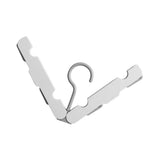 Clothes Hanger Rack Anti Slip Multifunctional Foldable Travel Hanger with Clips for Home Dorm Grey - Side View