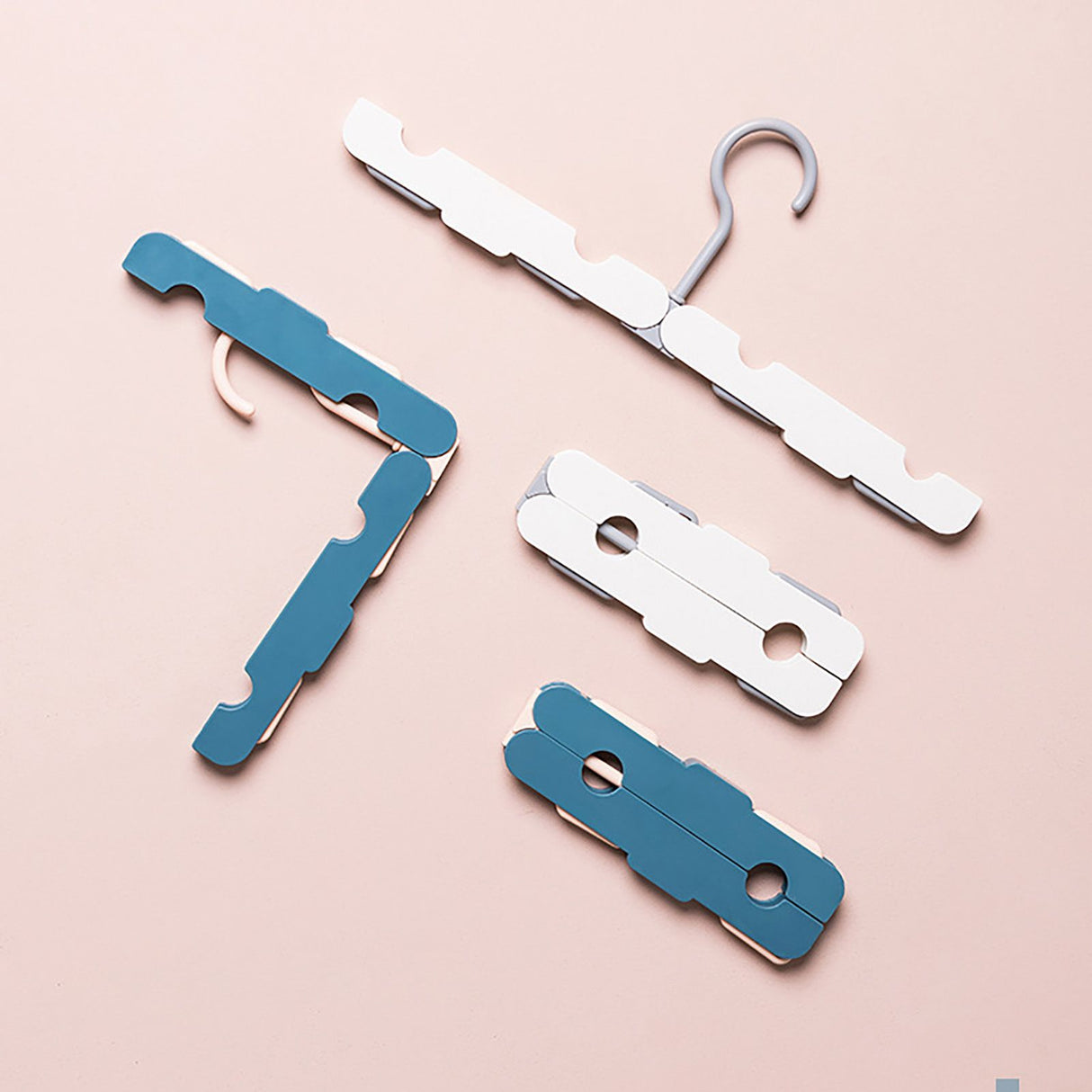 Clothes Hanger Rack Anti Slip Multifunctional Foldable Travel Hanger with Clips for Home Dorm Grey