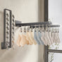 Socks Hanger Wall Mounted Foldable Windproof Zinc Alloy Clip Drying Rack for Underwear Towel 16 Clips (43.3cm/17in)