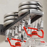Socks Hanger Wall Mounted Foldable Windproof Zinc Alloy Clip Drying Rack for Underwear Towel 16 Clips (43.3cm/17in)