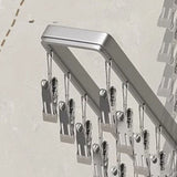 Socks Hanger Wall Mounted Foldable Windproof Zinc Alloy Clip Drying Rack for Underwear Towel 16 Clips (43.3cm/17in) - Close-Up Angle