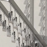 Socks Hanger Wall Mounted Foldable Windproof Zinc Alloy Clip Drying Rack for Underwear Towel 16 Clips (43.3cm/17in)