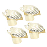 4Pcs Candle Snuffer Candle Extinguisher Metal Shell Pattern Automatic Candle Stopper for Candle Extinguishing Gold - Close-Up Angle