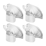 4Pcs Candle Snuffer Candle Extinguisher Metal Shell Pattern Automatic Candle Stopper for Candle Extinguishing Silver