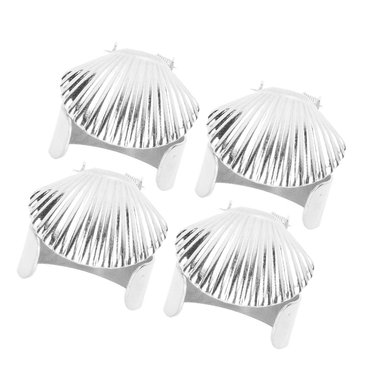 4Pcs Candle Snuffer Candle Extinguisher Metal Shell Pattern Automatic Candle Stopper for Candle Extinguishing Silver