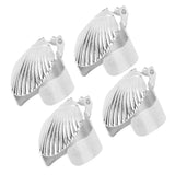 4Pcs Candle Snuffer Candle Extinguisher Metal Shell Pattern Automatic Candle Stopper for Candle Extinguishing Silver - Low Angle