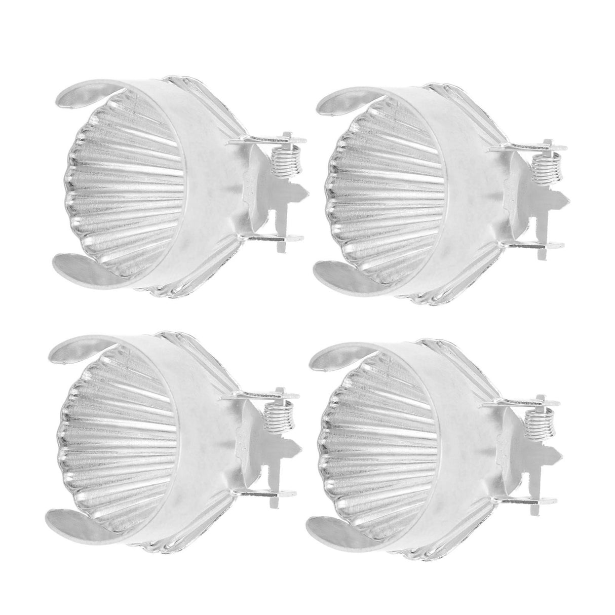 4Pcs Candle Snuffer Candle Extinguisher Metal Shell Pattern Automatic Candle Stopper for Candle Extinguishing Silver