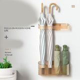 Umbrella Stand Holder Wall Mounted Space Saving Umbrella Storage Drain Rack for Home Use Amber - 45-Degree Angle
