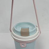 Silicone Coffee Carrier Reusable Portable Beverage Drink Cup Carrier Holder for Outdoor Travel Pink - Low Angle