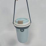 Silicone Coffee Carrier Reusable Portable Beverage Drink Cup Carrier Holder for Outdoor Travel Gray - Rear View