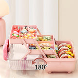 3 Tiers Desktop Storage Box Clear Cover Large Capacity Multi Grids Desk Organization Container for Kids Toys Pink - 45-Degree Angle