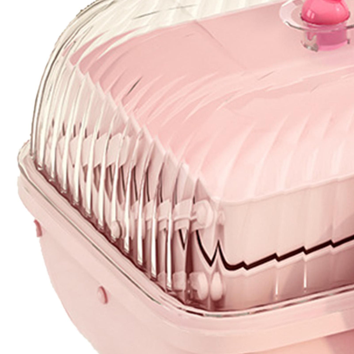 3 Tiers Desktop Storage Box Clear Cover Large Capacity Multi Grids Desk Organization Container for Kids Toys Pink