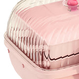3 Tiers Desktop Storage Box Clear Cover Large Capacity Multi Grids Desk Organization Container for Kids Toys Pink