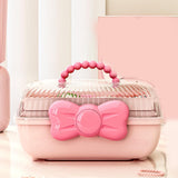 3 Tiers Desktop Storage Box Clear Cover Large Capacity Multi Grids Desk Organization Container for Kids Toys Pink - Extra Image