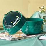 Desktop Trash Can Plastic with Lid Mini Small Cute Shaped for Dining Table Desk Home Office Easy Storage S Green