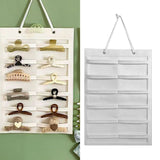 Wall Hanging Storage Bag Kids Hairpin Claw Holder Felt Display Organizer for Jewelry Hair Accessories Horizontal - Rear View