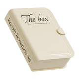 Desktop Organizer Box Data Cable Storage Case Plastic Book Design Home Decoration for Line Earbud Cream