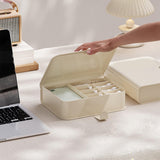 Desktop Organizer Box Data Cable Storage Case Plastic Book Design Home Decoration for Line Earbud Cream