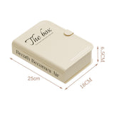 Desktop Organizer Box Data Cable Storage Case Plastic Book Design Home Decoration for Line Earbud Cream