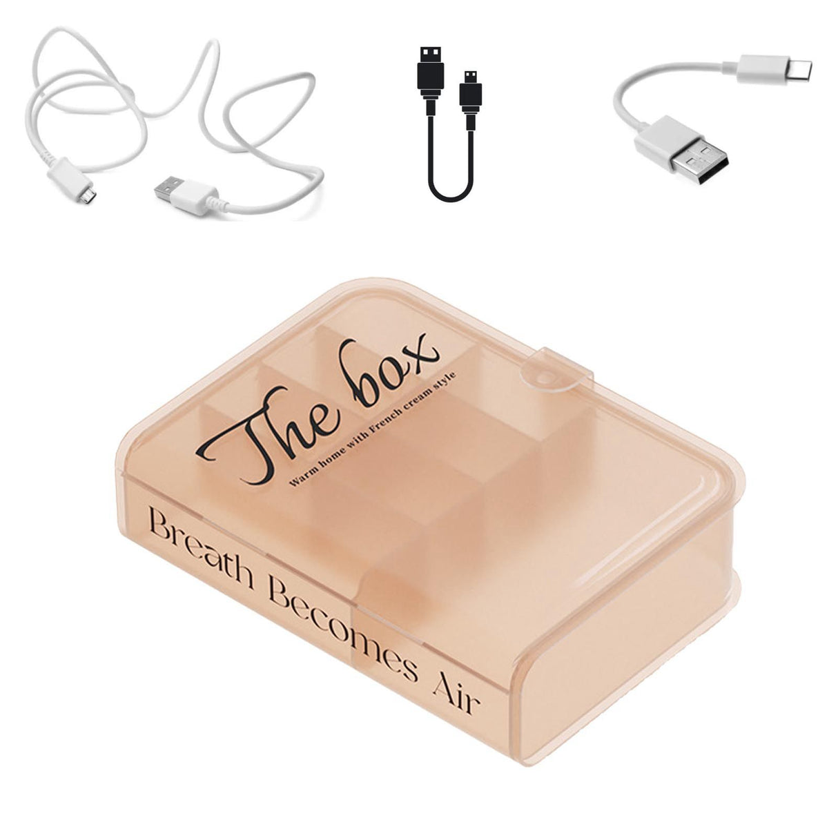 Desktop Organizer Box Data Cable Storage Case Plastic Book Design Home Decoration for Line Earbud Translucent Pink