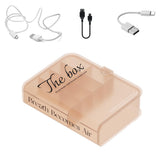 Desktop Organizer Box Data Cable Storage Case Plastic Book Design Home Decoration for Line Earbud Translucent Pink - 45-Degree Angle