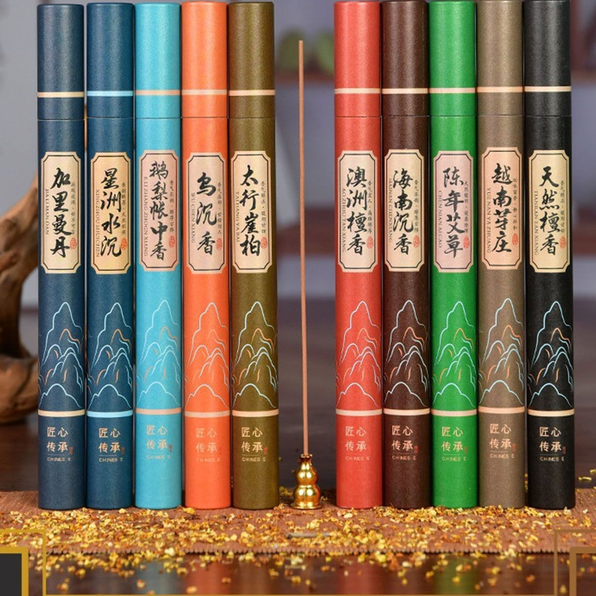 11 Sets Incense Sticks Natural Herbs Wormwood Incense Repellent Sticks for Night Sleeping Meditation