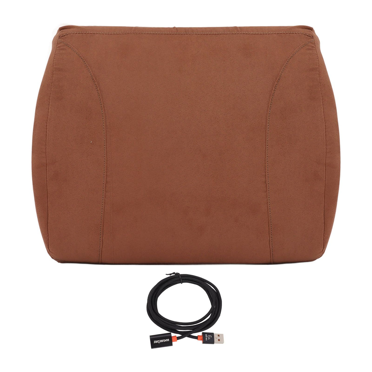 Khaki Portable Heating Waist Cushion USB Port 3 Adjustable Temperature Heating Lumbar Support Cushion