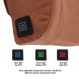 Khaki Portable Heating Waist Cushion USB Port 3 Adjustable Temperature Heating Lumbar Support Cushion - Extra Image