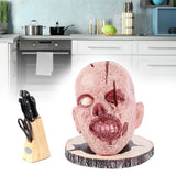 Knife Holder Head Horrr Skull Knife Storage Rack for Halloween Home Decor Kitchen Ornament