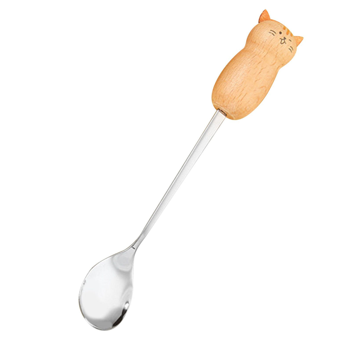 Stainless Steel Coffee Stirring Tool Creative Cartoon Cute Kids Ice Cream Dessert Stirrer Coffee Mixing Tool Dishwasher Safe Cat Spoon