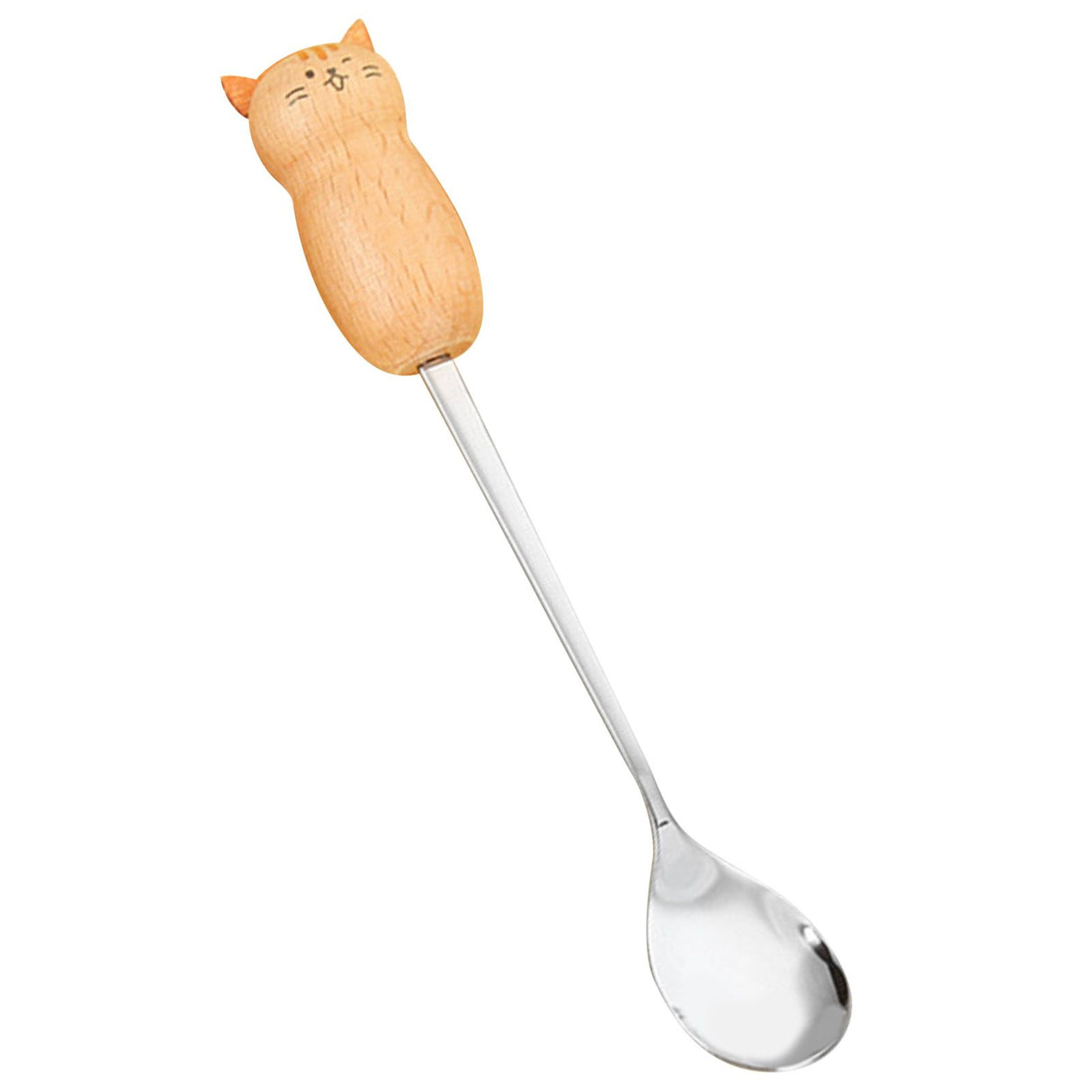 Stainless Steel Coffee Stirring Tool Creative Cartoon Cute Kids Ice Cream Dessert Stirrer Coffee Mixing Tool Dishwasher Safe Cat Spoon