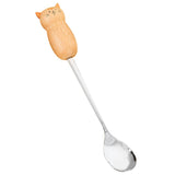 Stainless Steel Coffee Stirring Tool Creative Cartoon Cute Kids Ice Cream Dessert Stirrer Coffee Mixing Tool Dishwasher Safe Cat Spoon
