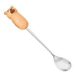 Stainless Steel Coffee Stirring Tool Creative Cartoon Cute Kids Ice Cream Dessert Stirrer Coffee Mixing Tool Dishwasher Safe Bear Spoon