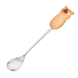 Stainless Steel Coffee Stirring Tool Creative Cartoon Cute Kids Ice Cream Dessert Stirrer Coffee Mixing Tool Dishwasher Safe Bear Spoon - Front View