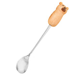 Stainless Steel Coffee Stirring Tool Creative Cartoon Cute Kids Ice Cream Dessert Stirrer Coffee Mixing Tool Dishwasher Safe Bear Spoon