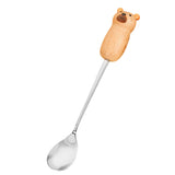 Stainless Steel Coffee Stirring Tool Creative Cartoon Cute Kids Ice Cream Dessert Stirrer Coffee Mixing Tool Dishwasher Safe Bear Spoon - Extra Image