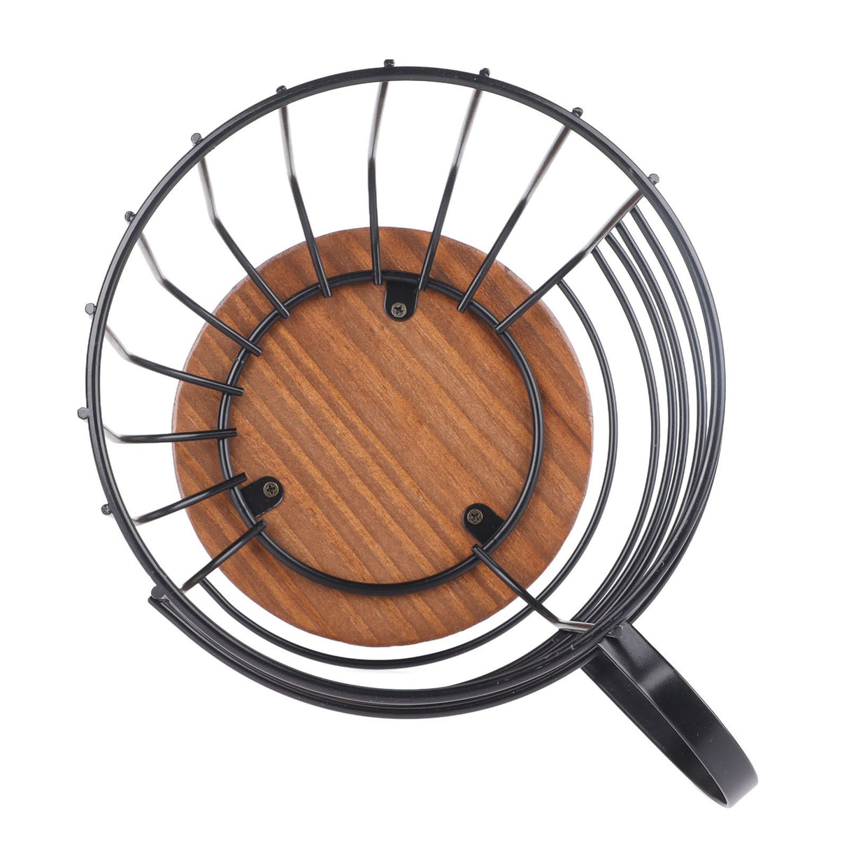 Coffee Capsule Storage Basket Cup Shape Black Iron and Pine Coffee Pod Holder for Coffee Bar Counter