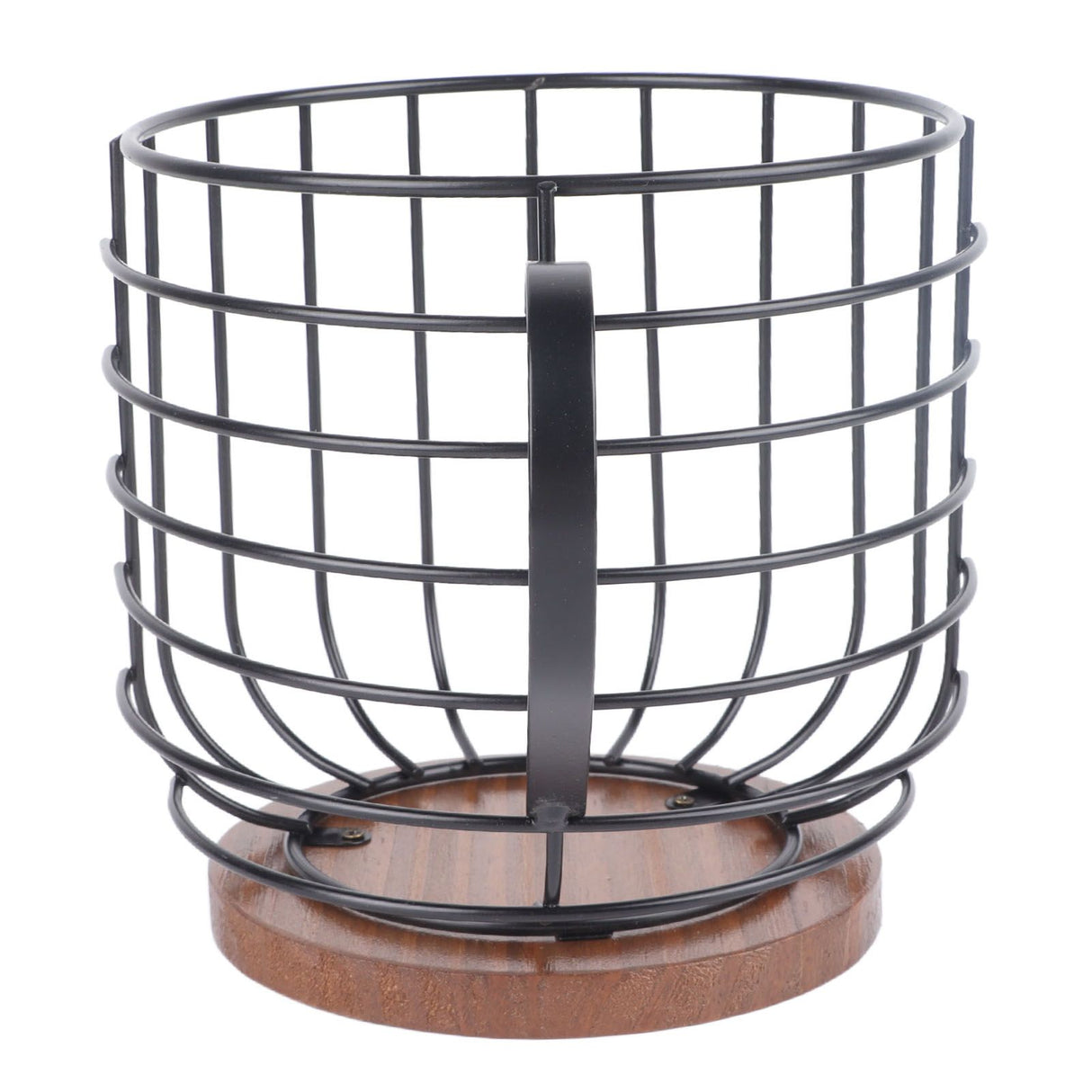 Coffee Capsule Storage Basket Cup Shape Black Iron and Pine Coffee Pod Holder for Coffee Bar Counter