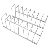 2Pcs Pot Lid Organizer Kitchen Stainless Steel Drainer Commodity Shelf Tabletop Bowl Dish Storage Rack