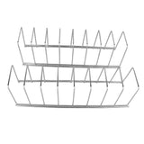 2Pcs Pot Lid Organizer Kitchen Stainless Steel Drainer Commodity Shelf Tabletop Bowl Dish Storage Rack - Front View